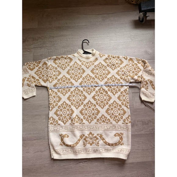 Vintage‎ cream gold Dana Scott women's Sweater m-l - Picture 3 of 11